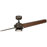 2 Flügel 142 cm Deckenventilator mit LED-Licht Olde Bronze Fernbedienung Ventilatore da soffitto a 2 pale da 142 cm con telecomando in bronzo antico con luce a LED