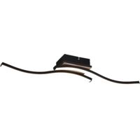 ROUTE PLAFONIERA LED 10W 1000lm, 3000K 2 BACCHETTE ONDULATE ANTRACITE CON EFFETTO LEGNO L. 56CM