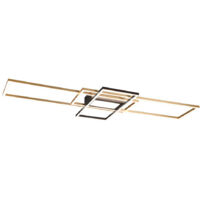 Plafoniera LED, metallo, ottone satinato, L105 x H6 x P42 cm, Irvine