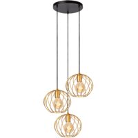 Lampada a sospensione Lucide Danza 3xE27 ottone nero