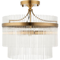 Plafoniera Art Déco rotonda ottone antico 3xE14 Endon