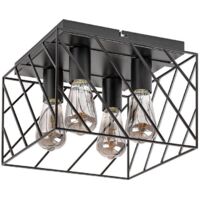 Lampada del soffitto Boroo Metal Matt Black Metal Matt Black E27 4 x Max, 25W L: 30 cm B: 30 cm H: 21,5 cm Dimmabile