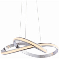 Endon Lighting Aria - LED integrato a sospensione con piastra effetto cromato e silicone bianco opaco 1 luce dimmerabile IP20
