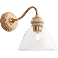 Applique Cotswold frassino naturale, vetro trasparente E14