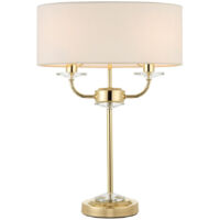 Lampada da tavolo doppia ottone con paralume 2xE14 Nixon