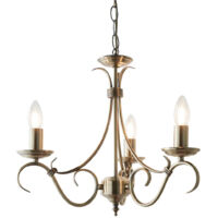 Endon Bernice - Lampada a sospensione a 3 bracci multibraccio in ottone antico, E14
