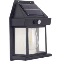 Applique solare nera con PIR 3000K 1W IP44 RABI Struhm