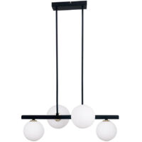 Lampadario Candellux Kama 4xG9 28W nero bianco vetro