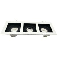 Plafoniera Geminus rettangolare 3xGU10 orientabile bianco/nero