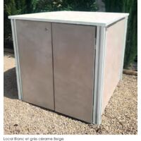 Local blanc et grès cérame beige - Pour piscine et jardin