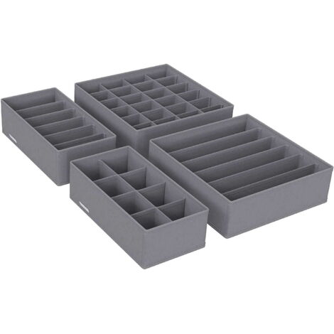 Organisateurs Valora sous-vêtements placard tissu gris x4 (1/5)