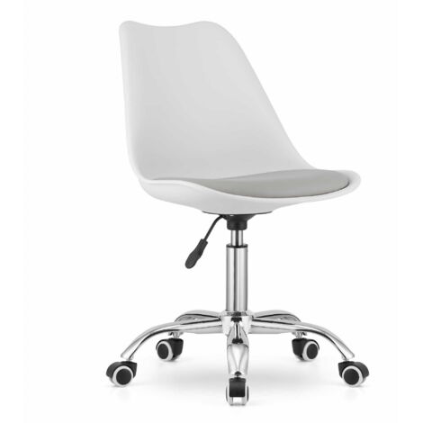 Valora Fauteuil Pivotant VIRO Blanc Gris Ergonomique Bureau (1/5)