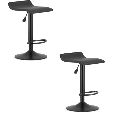 Valora Tabouret Pivotant YERR Similicuir Noir Base Noire x2 (1/5)