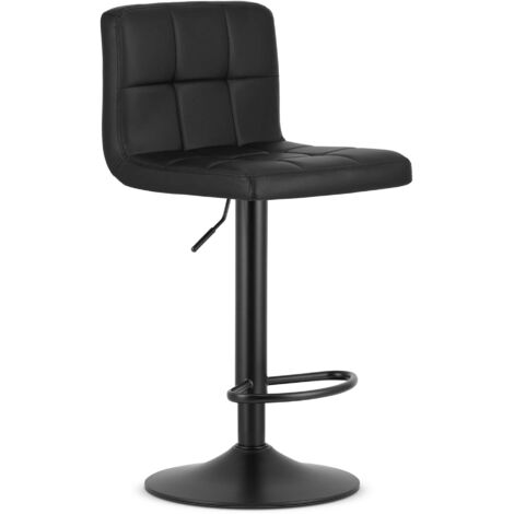 Tabouret pivotant Valora HAXU en cuir écologique noir réglable (1/5)