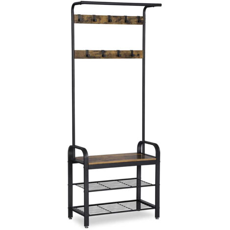 Porte-vêtements Valora HSR40B métal brun rustique pour entrée (1/5)