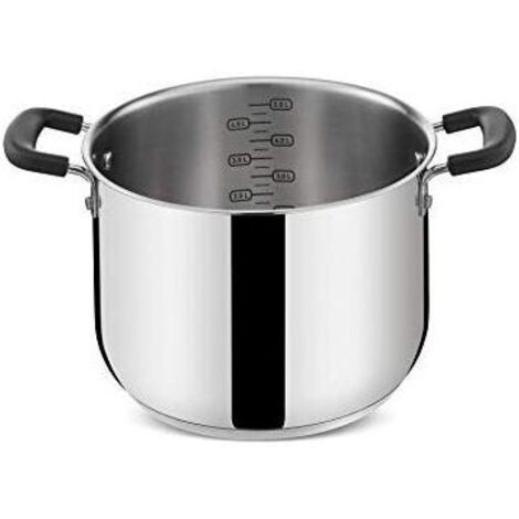 Lagostina Pratica Pentola Alta 2 Maniglie per Induzione Grigio 20cm Acciaio 18-10