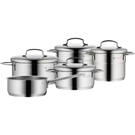 Wmf batteria di pentole mini, 5 pezzi + 4 coperchi, adatta ad induzione