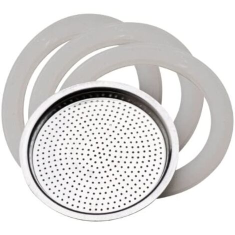 RICAMBI PER MOKA IN SET DA 3 PEZZI GUARNIZIONE E FILTRO PER MOKA DA 2 TAZZE