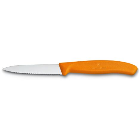 Coltelli da tavola Victorinox Spelucchino Lama Seghettata 8cm  Arancio