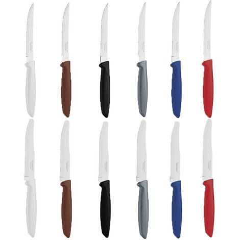 Coltello da tavola bistecca pizza set da 12 blu marrone rosso grigio nero bianco - coltello: coltello bistecca - colorigenerali: GRIGIO