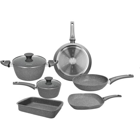 Tognana Pure Roq Batteria di Pentole 8 Pezzi Grigio Opaco