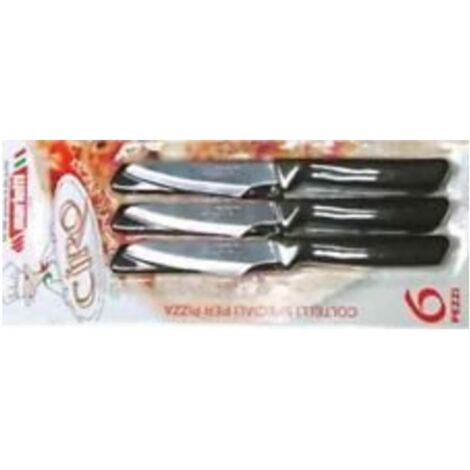 Marietti Ciro set 6 coltelli pizza nero acciaio inox