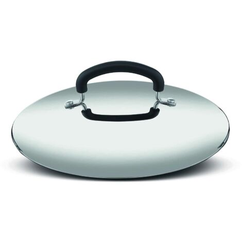 Lagostina Pratica Coperchio in Acciaio Inox 18-10 Grigio e Nero Diametro 26cm