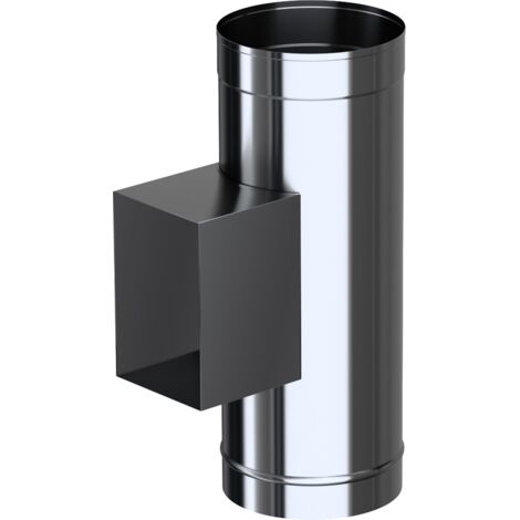 Conduit de fumée simple paroi L1000 430-0,8 D200, Noir
