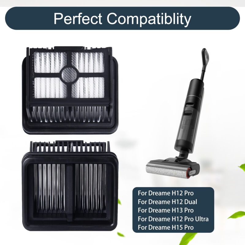 Lot De 6 Filtres HEPA Lavables Pour Aspirateur Dreame H12/H13/H15/M12/Mova M10 - Avec Brosse De Nettoyage