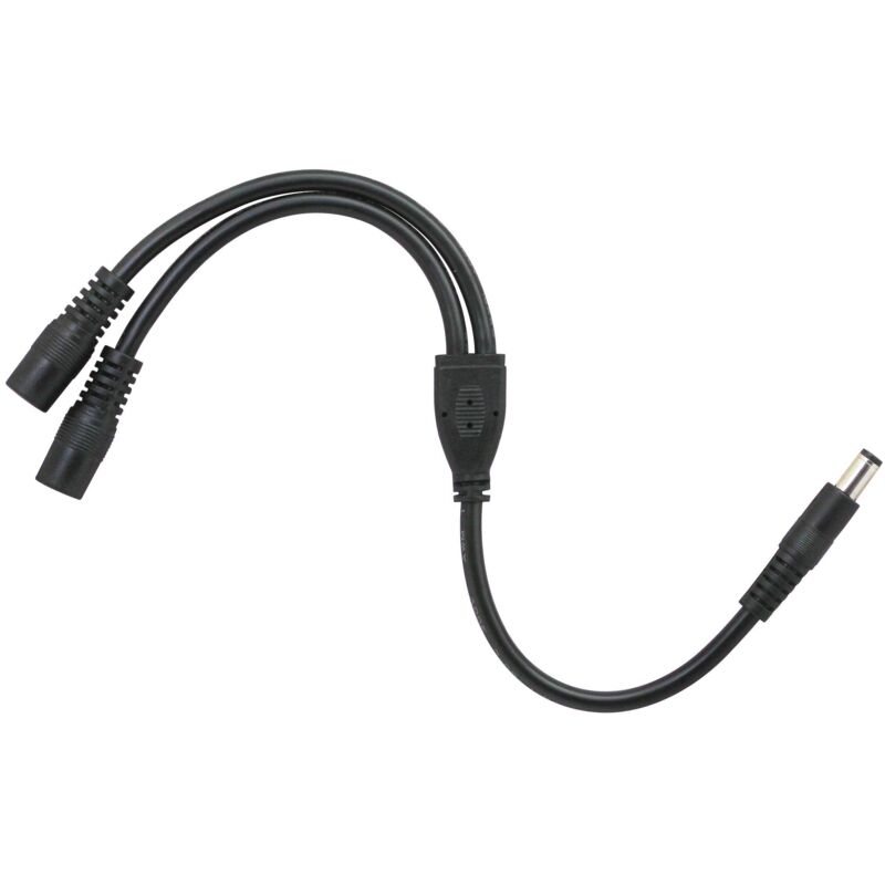 Câble Répartiteur D’alimentation 5,5 X 2,1 Mm – Double Sortie, 18 AWG, Pour LED, Caméras, Routeurs