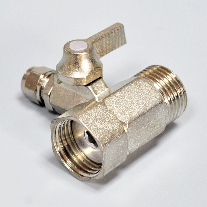 Vanne D'arrêt Adaptateur En T 1/2"x1/2"x1/4" - Raccord Jardin Pour 2 Appareils, Joint Caoutchouc - 11