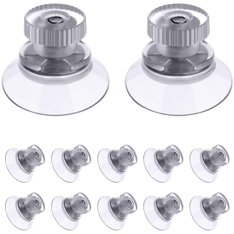 Lot De 12 Ventouses En Plastique Transparent Pour Fenêtre - Avec Ventouse - Fixation De Fenêtre - Double Couche - 25 Mm - Avec Crochet