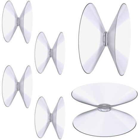 Ventouses Double Face, 6 Pices 4 cm Ventouses Transparentes, Extra Fortes PVC Plastique Suspension Rideau Isolant Ventouse pour Miroir De Table En Verre, Miroir de fentre de salle