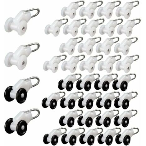 Rouleaux Planeur de Rideau 40 Pices Crochet Pergola Rail Rouleaux de Rail de Rideau Roue de Poulie en Mtal Crochet Rideaux Coulissants Rouleaux de Tringle Rideaux Glisseur Rail Rideaux