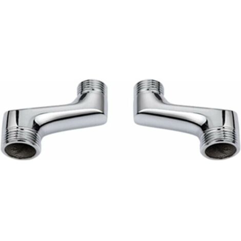 Raccord de douche coud de comptoir 2 pices, rducteur de coude en laiton, bras pivotant rglable, raccordement coud de comptoir mural, connexion dcale G3/4 G1/2, Chrome (1/5)