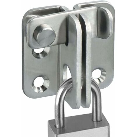 Serrure de porte coulissante cadenas moraillon loquet de porte loquet crochet antivol, finition inox bross