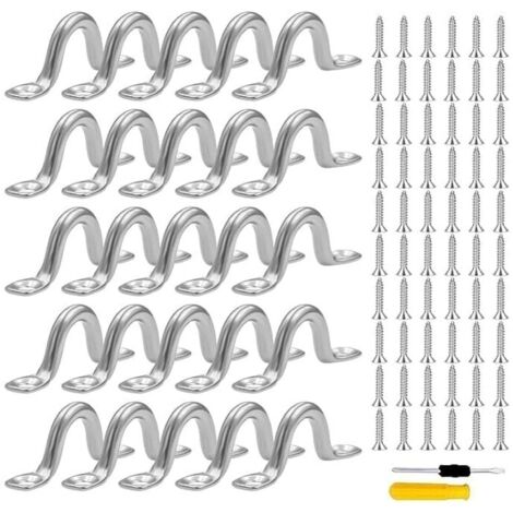 4 œillets Inox 316 KGDUYC – Plaquettes à Vis, Pour Kayak, Canoë, Bateau – Fixation Solide Et Durable