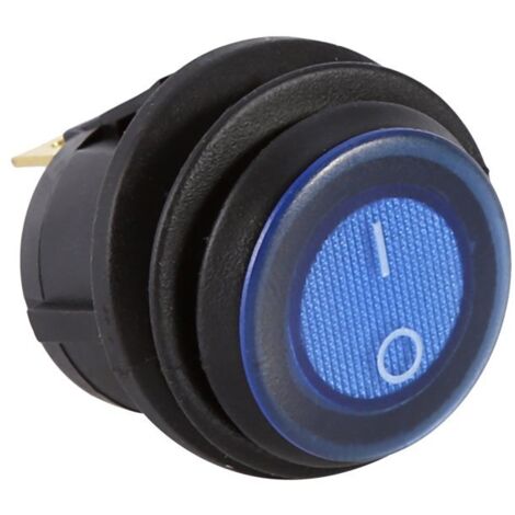 grand interrupteur d'éclairage à bascule, 12 V LED Dot Light Car Boat Round Rocker ON/OFF SPST interrupteur bleu (1/5)
