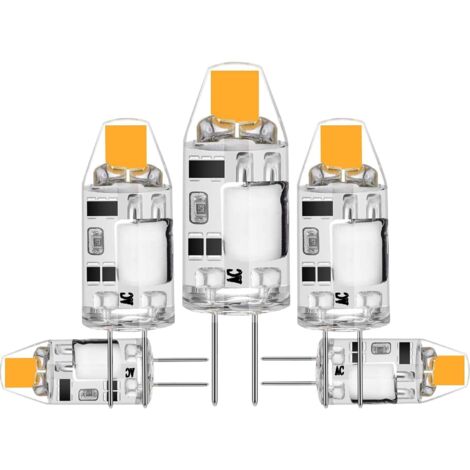 Lot de 5 ampoules LED G4 2 W - Remplace les ampoules halogènes 20 W - Blanc chaud 3000 K - 200 lm - 12 V AC/DC G4 - Pas de scintillement - Intensité variable [Classe énergétique F] (1/5)
