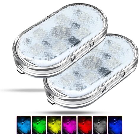 2Pcs RGB Éclairage Intérieur de Voiture,Interrupteur Tactile Lampe Voiture Intérieur,LED Voiture Interieur,Éclairage d'ambiance de Voiture Multicolore avec et Port USB (1/5)