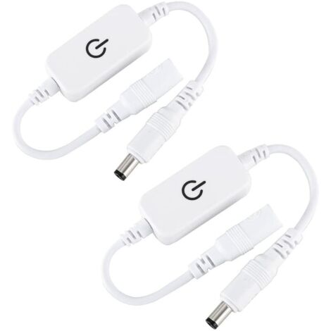 2 Pcs 12-24V 4A contrôleur de luminosité de la lumière de la bande LED à couleur unique Interrupteur marche/arrêt Interrupteur tactile en ligne DC Mini LED Interrupteur tactile (blanche)-LIAIKI (1/5)