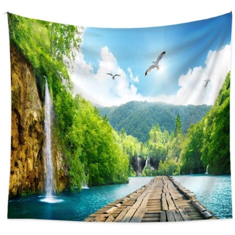 Tapisserie pour Chambre esthétique tenture Murale décoration Tissu Art forêt Tapisserie 150130-LIAIKI (1/5)