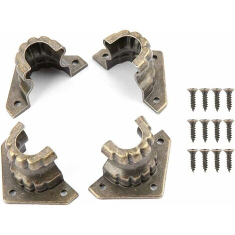 Pieds de Boîte de Protection, 4 Pièces Antique Bijoux Coffre Boîte en Bois Pieds Décoratifs Jambe Coin Protecteur pour Meuble Armoire-LIAIKI (1/5)