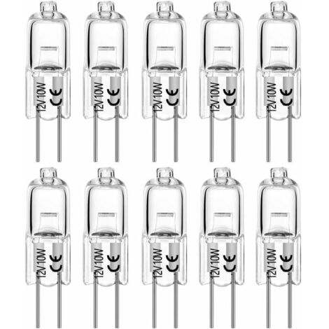 Ampoules halogènes G4 20W 12V T3 JC Type 2 broches de remplacement de la base pour le paysage sous le meuble Puck Light Track Lighting Dimmable (10Pack) [Classe énergétique C]-LIAIKI (1/5)