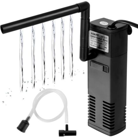 Filtre Aquarium à Débit d’Eau 4 W 600L/H Filtre Interne pour Aquarium 60L Filtre Pompe Aquarium avec Éponges Filtrantes pour Poisson-LIAIKI