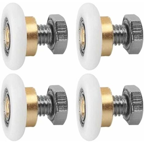 Rouleau De Porte Coulissante, 4 PCS Rouleaux De Douche, Coureurs De Douche, Rouleau Roulette Roue pour Porte de Douche Roulettes Coulissantes Porte Roue de Remplacement(20MM)-LIAIKI (1/5)