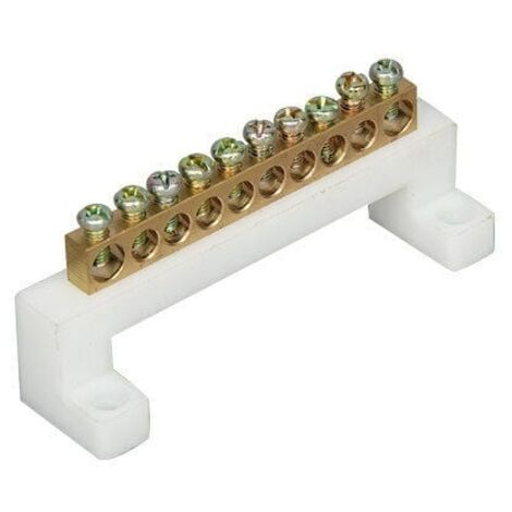 10 Trous Terminal Block, Laiton Bornier de Câblage Electrique, Bornier à Vis avec Housse de Protection, Peut Etre Utilisé Dans les Appareils et Circuits Electriques-LIAIKI (1/5)