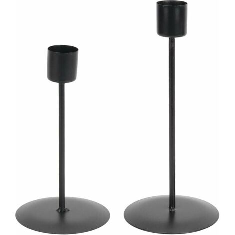 Bougeoirs, Bougeoirs à Tête Unique Déco Vintage pour Bars pour Cafés pour Mariages(Le Noir)-LIAIKI (1/5)