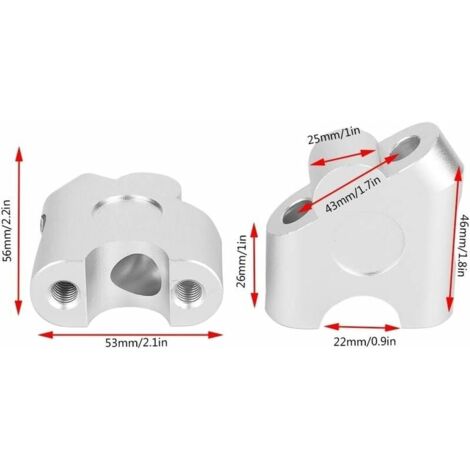 Rehausseur De Guidon, 22mm Universal Moto Guidon Riser Handlebar Clamp B K Move Mount Adapter Chrome Riser Rehausse Guidon Moto 22mm Rehausse 22