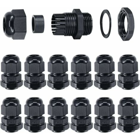 20 Pièces PG7 En Plastique Étanche Réglable 3-6.5mm Connectique Presse-Étoupe Connecteurs Presse-Étoupe Joints avec Joints-LIAIKI (1/5)